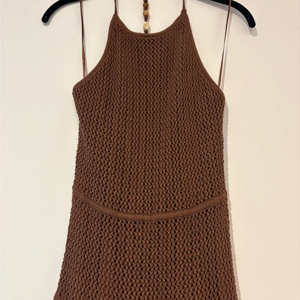 Abercrombie & Fitch Brown Crochet Maxi Dress | Size: Small Tall